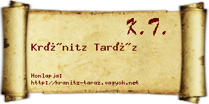Kránitz Taráz névjegykártya